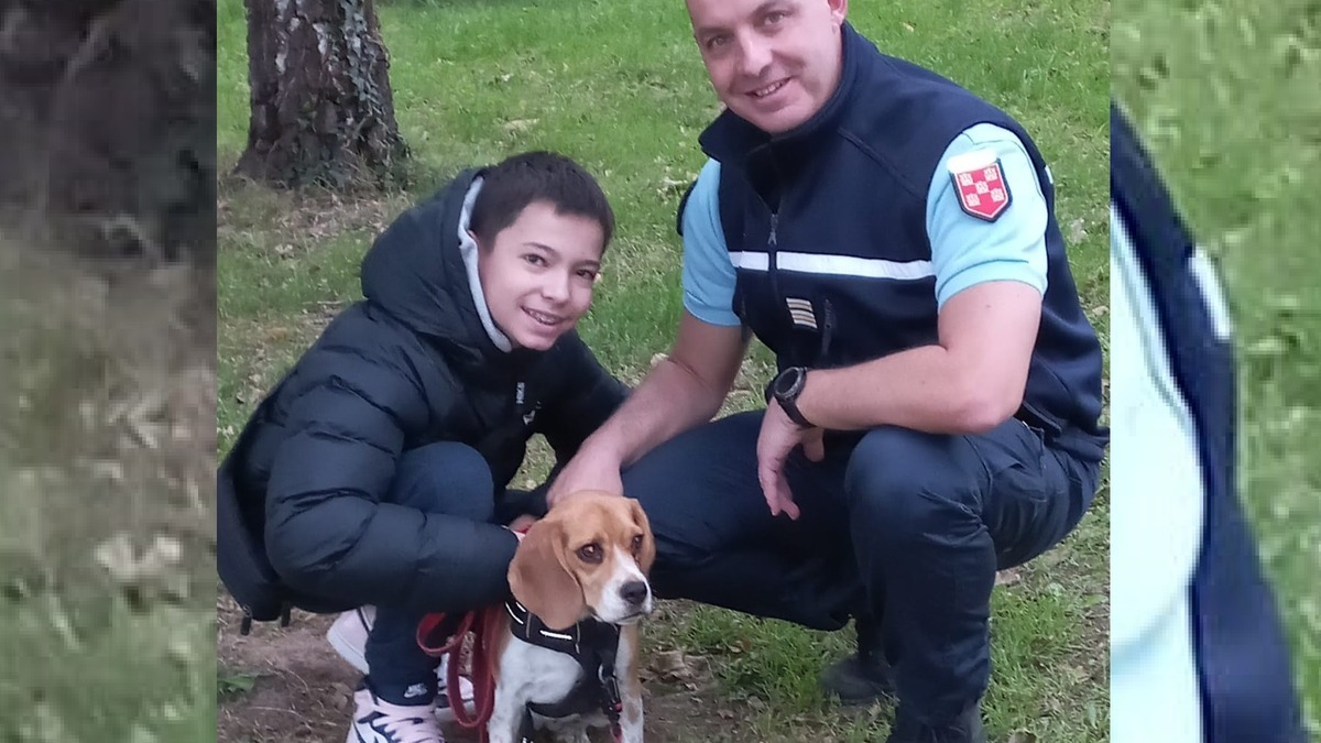 Un garçon et sa chienne perdue réunis grâce à un gendarme et sa femme